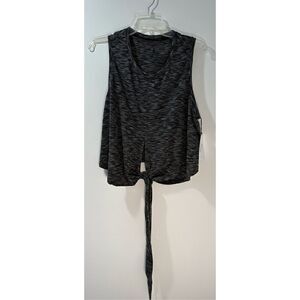 Zyia infinity black tank top ties in front size XL. NWT.  #17-0423